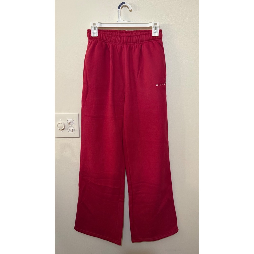 Wilo Pink Raspberry Wide Leg Oversized Sweatpants Size XS NWT